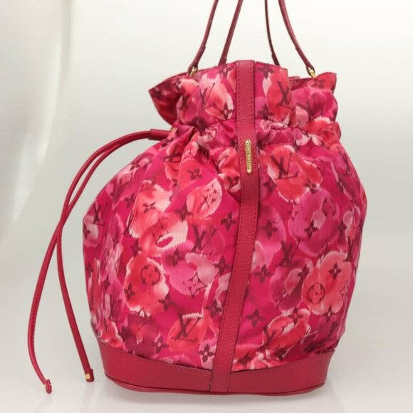 LOUIS VUITTON Ikat Flower Noe full MM Shoulder Bag Nylon Red - Picture 4 of 15